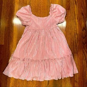 NWT Janie and Jack Girls pretty in pink dress size 7 with puff sleeves 💗